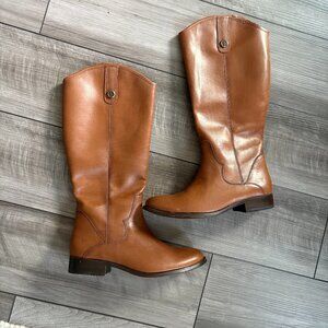FRYE Marissa Medallion cognac riding boots NWOT